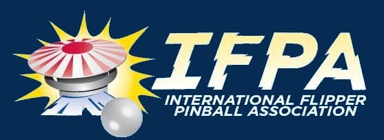 IFPA logo with pinball machine elements and starburst design
