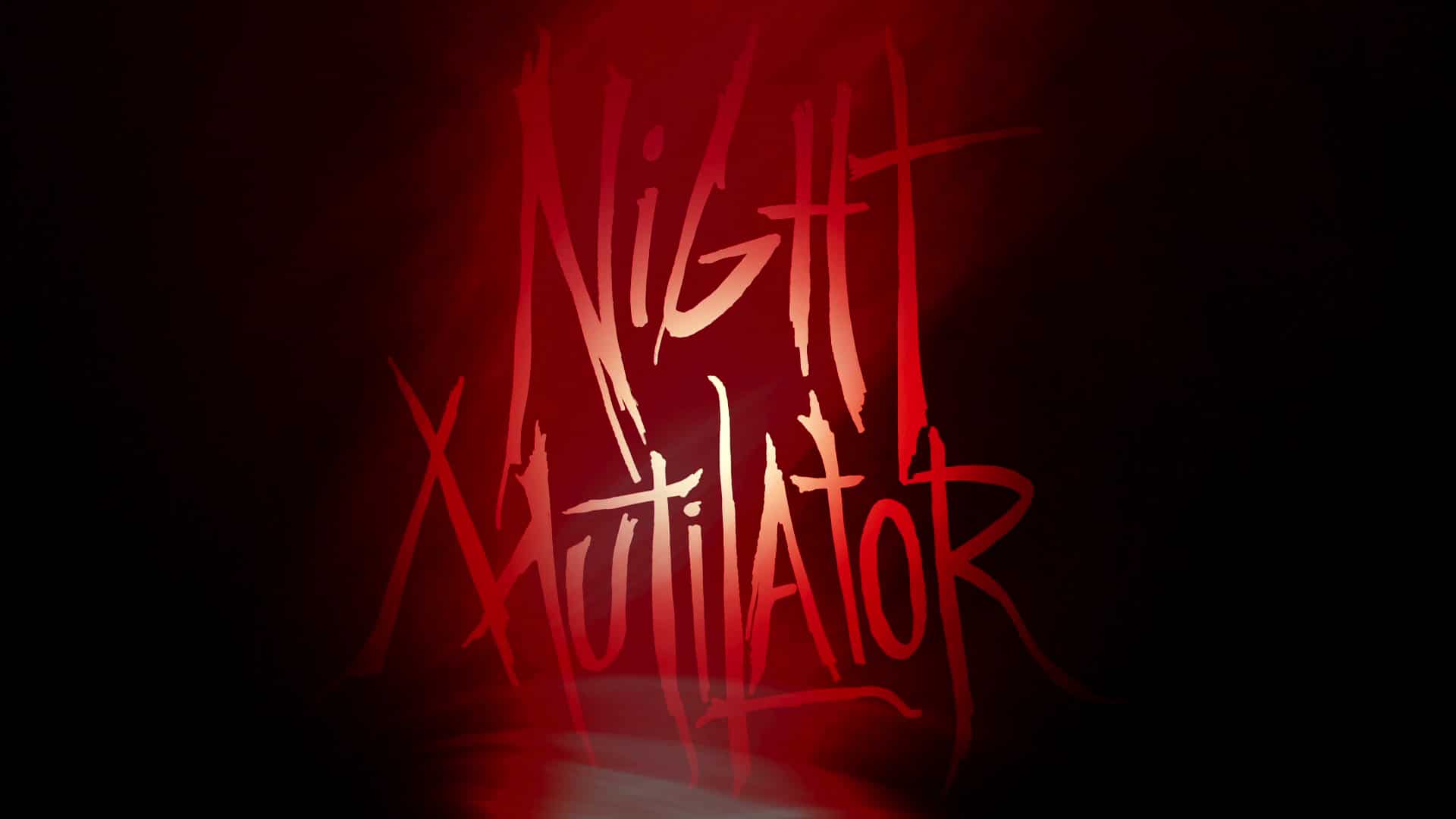 Night Mutator stylized text in red glowing graphic design