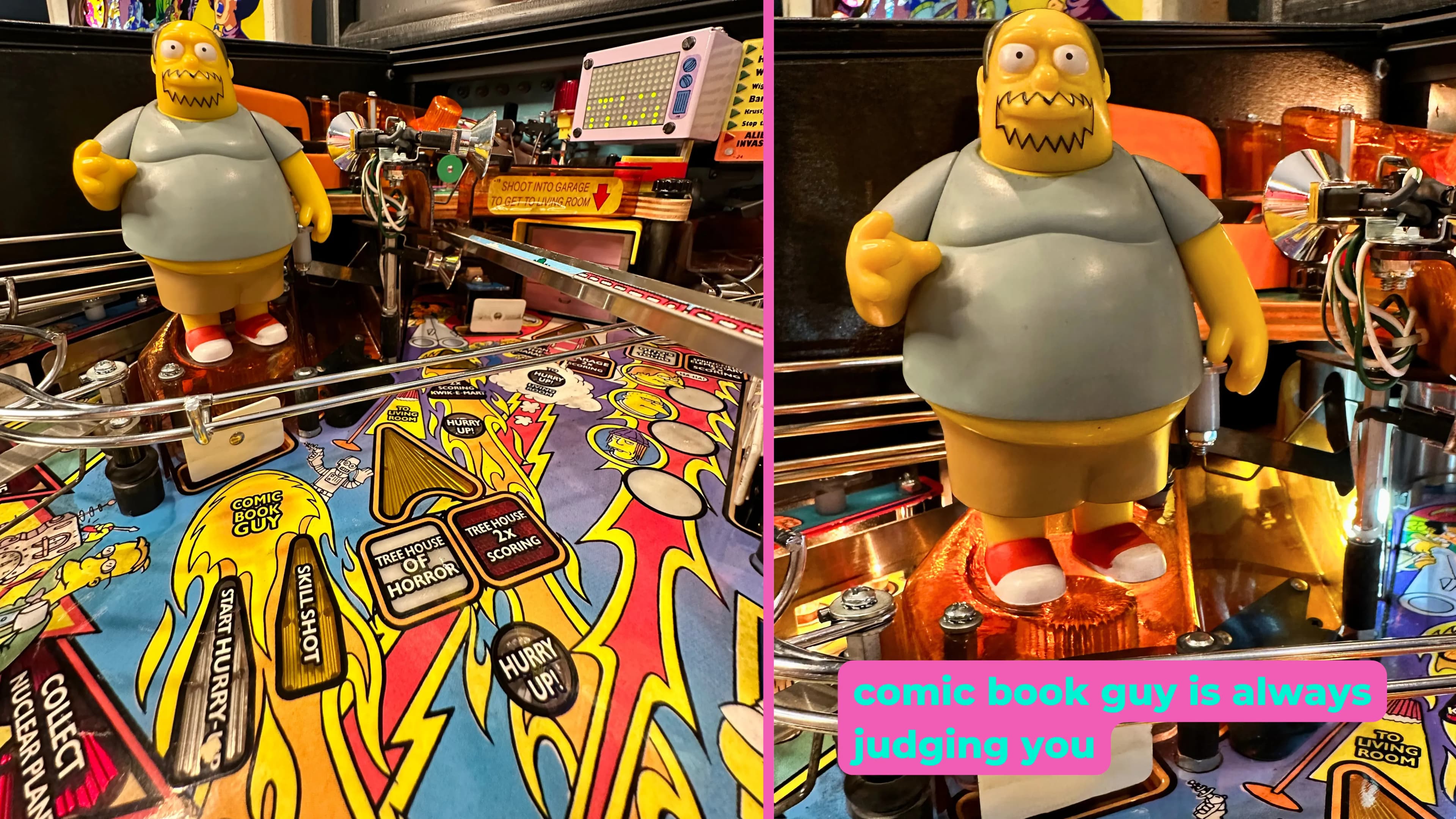 simpsons pinball party rules comic book guy