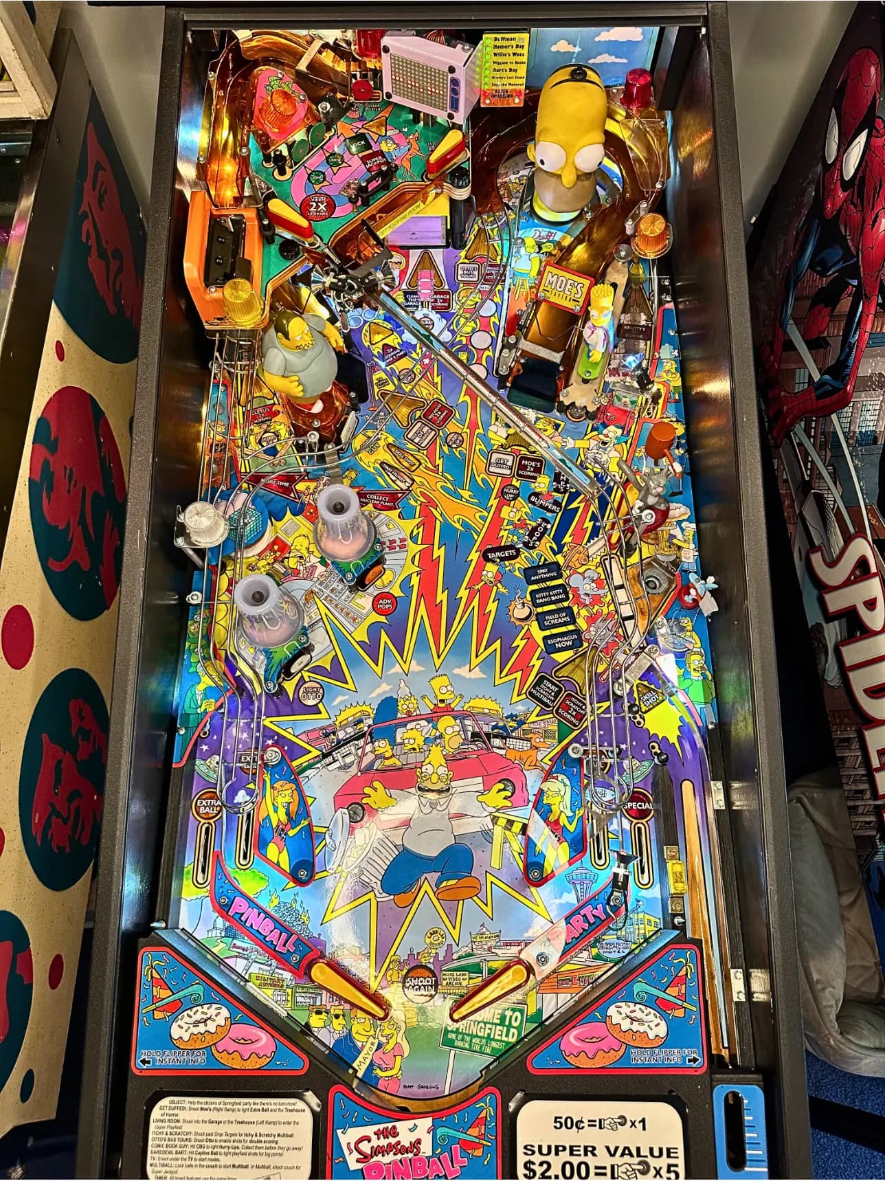 the simpsons pinball party playfield overview