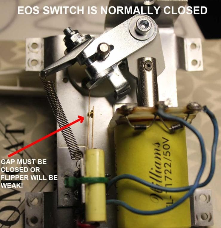 EOS switch mechanism with yellow capacitor and blue wiring