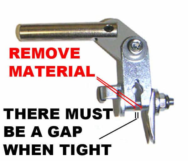Mechanical clamp with instructions for material removal and gap placement