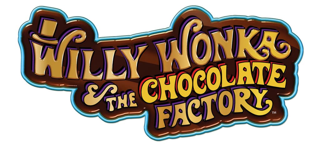 Willy Wonka and the Chocolate Factory movie logo with stylized text